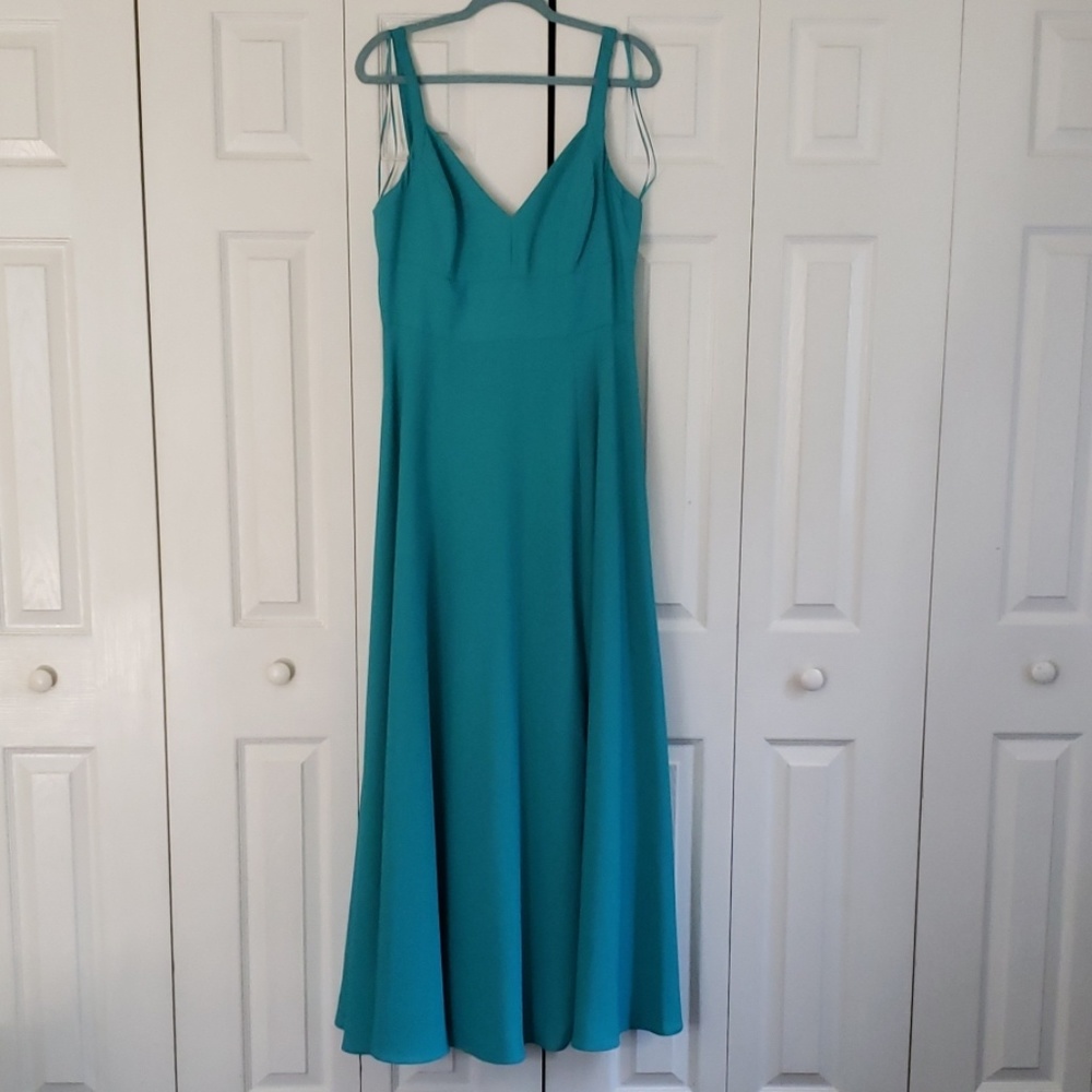 Nicole Miller New York Long teal gown sz 14